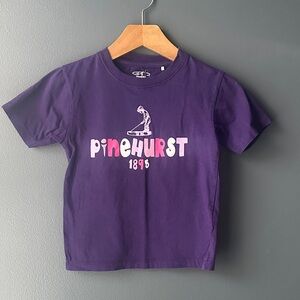 ⛳️PINEHURST girls t-shirt purple pink white size 4T EUC golf tee preppy